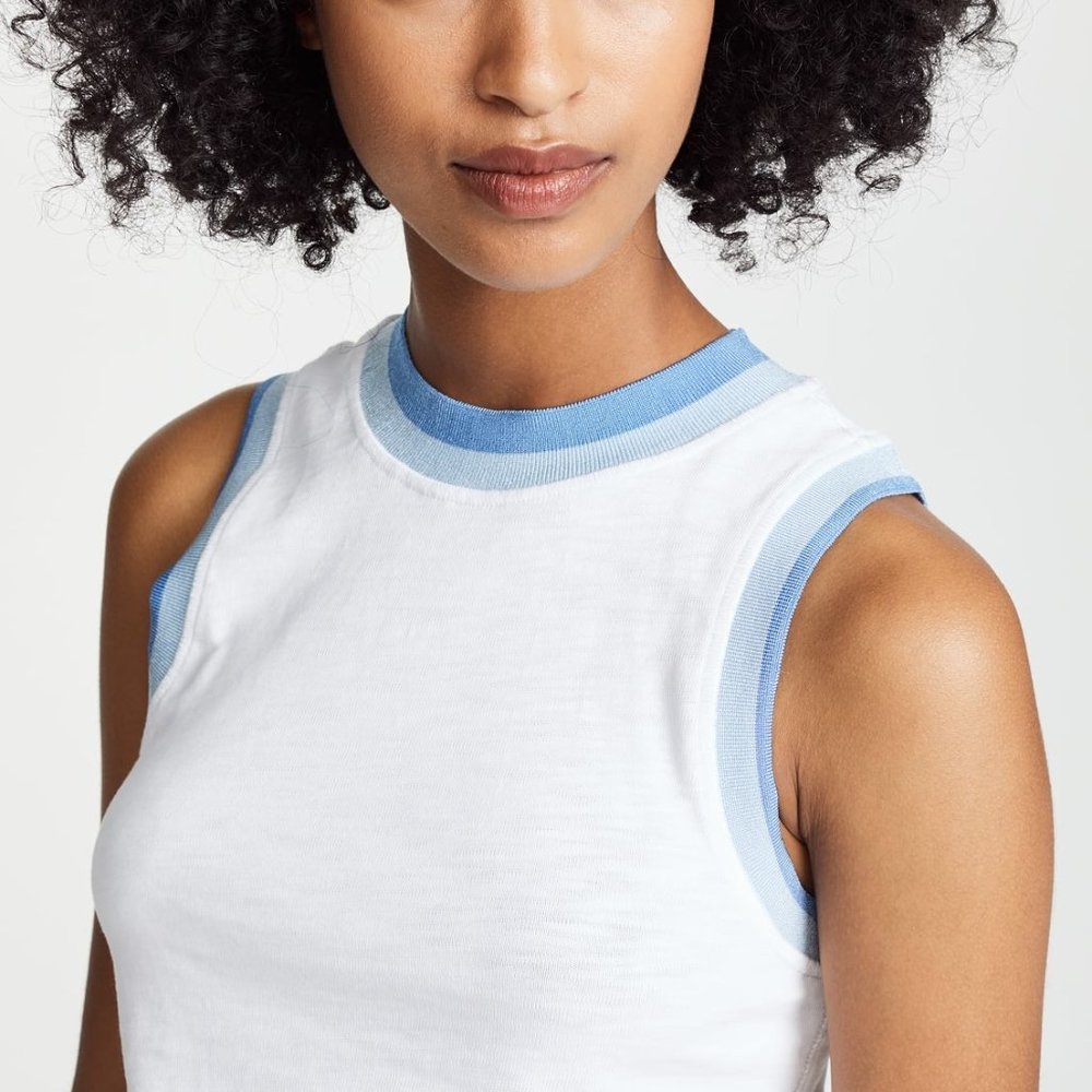RAG & BONE Jolie White Sleeveless Tank Top - Picture 2 of 8